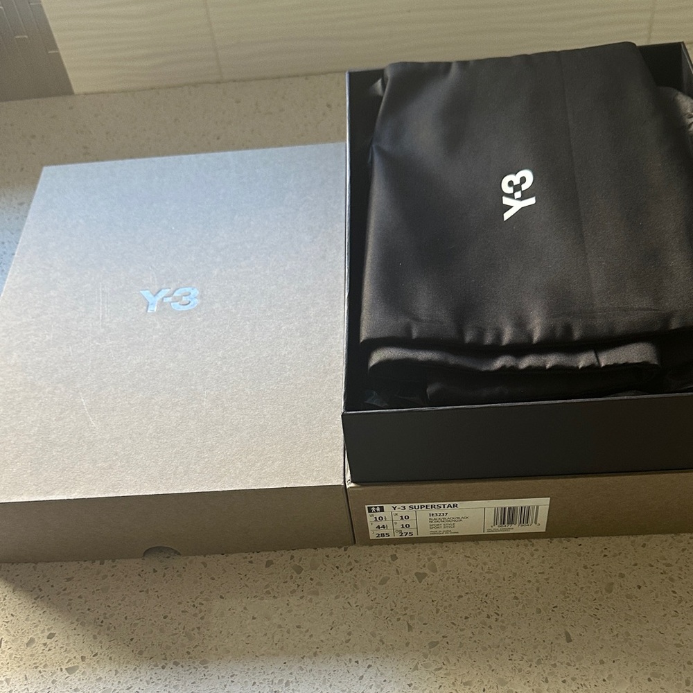 Y-3 Black Superstar Sneakers. Brand new in box.